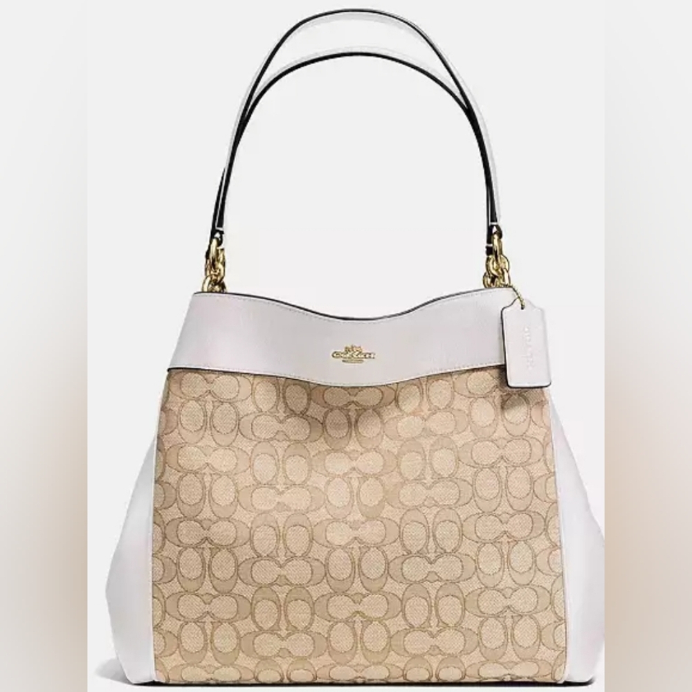 COACH Designer Lexy Shoulder Bag In Signature Jacquard purse Handbag